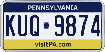 PA license plate KUQ9874