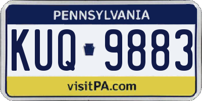 PA license plate KUQ9883