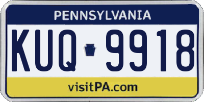 PA license plate KUQ9918
