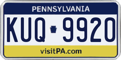 PA license plate KUQ9920