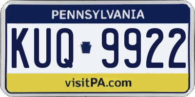 PA license plate KUQ9922