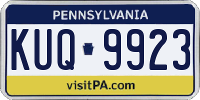 PA license plate KUQ9923