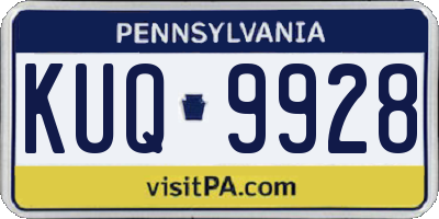 PA license plate KUQ9928