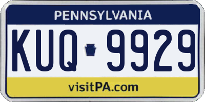 PA license plate KUQ9929