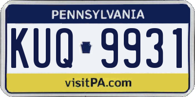 PA license plate KUQ9931