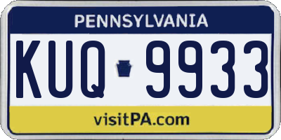 PA license plate KUQ9933