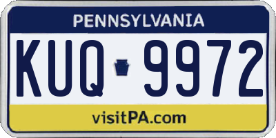 PA license plate KUQ9972