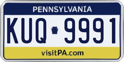 PA license plate KUQ9991