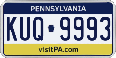 PA license plate KUQ9993