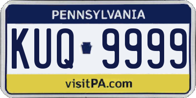 PA license plate KUQ9999