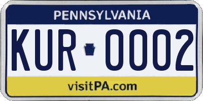 PA license plate KUR0002