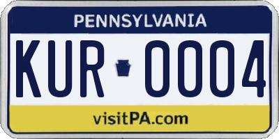 PA license plate KUR0004