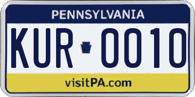 PA license plate KUR0010