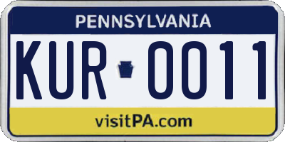 PA license plate KUR0011