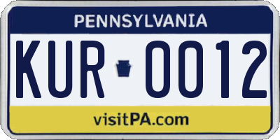 PA license plate KUR0012