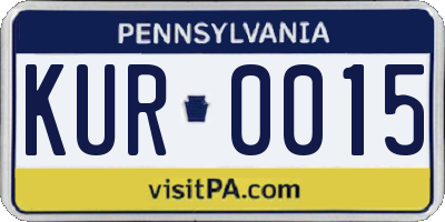 PA license plate KUR0015