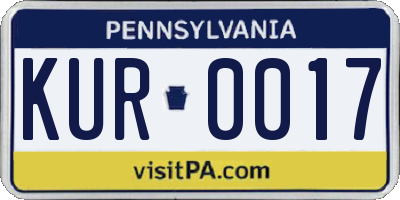 PA license plate KUR0017