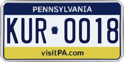 PA license plate KUR0018