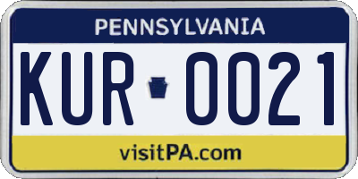 PA license plate KUR0021