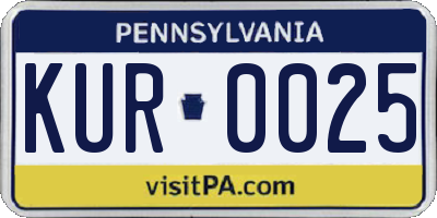 PA license plate KUR0025