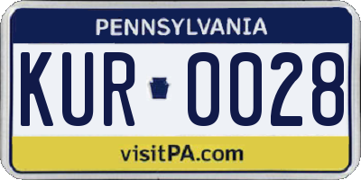PA license plate KUR0028