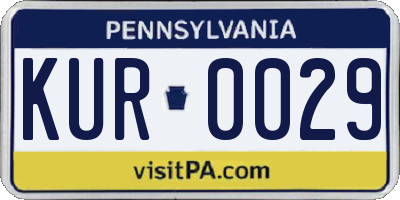 PA license plate KUR0029