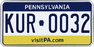 PA license plate KUR0032