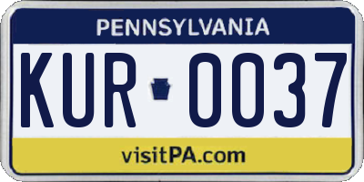 PA license plate KUR0037
