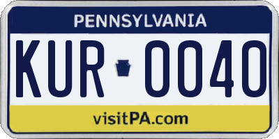 PA license plate KUR0040