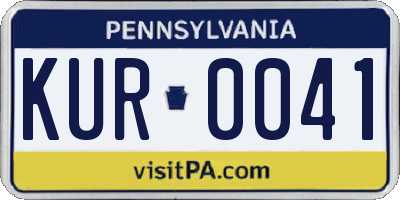 PA license plate KUR0041