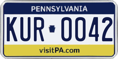 PA license plate KUR0042