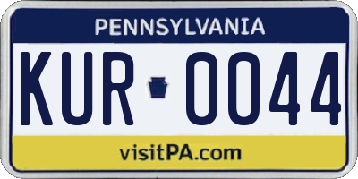 PA license plate KUR0044