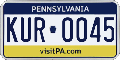 PA license plate KUR0045