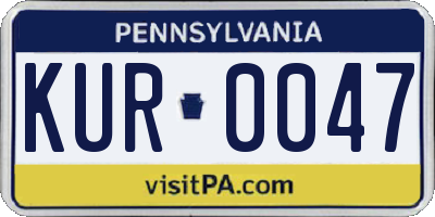 PA license plate KUR0047