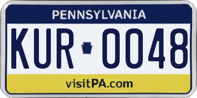 PA license plate KUR0048