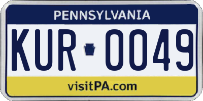 PA license plate KUR0049