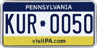 PA license plate KUR0050