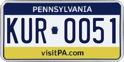 PA license plate KUR0051