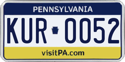 PA license plate KUR0052