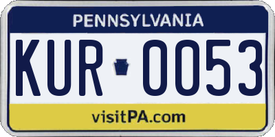 PA license plate KUR0053