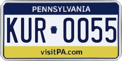 PA license plate KUR0055
