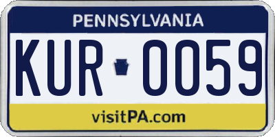 PA license plate KUR0059