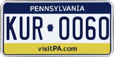 PA license plate KUR0060