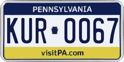 PA license plate KUR0067