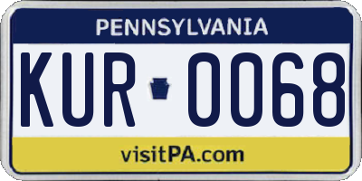 PA license plate KUR0068