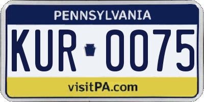 PA license plate KUR0075
