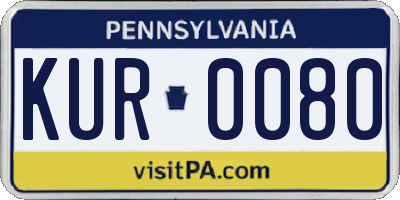 PA license plate KUR0080
