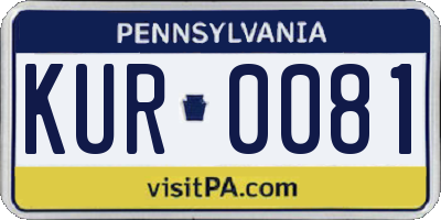 PA license plate KUR0081