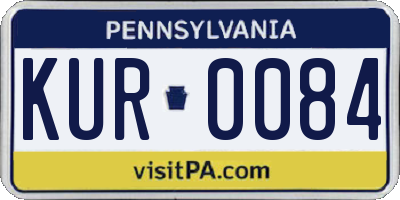PA license plate KUR0084