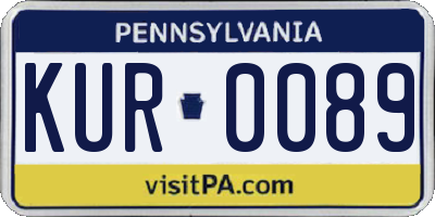 PA license plate KUR0089